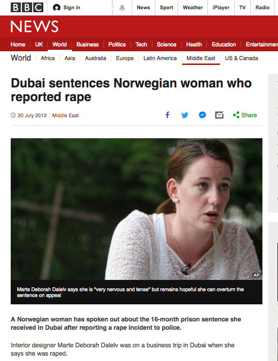 Sharia law - jailed for rape in Dubai - sentences Norwegian woman who reported rape - BBC News 2017-04-26 00-35-35.jpg